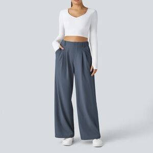 NWT Halara Flex™ High Waisted Pocket Wide Leg Waffle Work Pants
